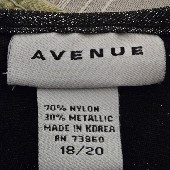 Avenue Charcoal Gray Metallic Glitter Top Short Sleeve Women's Size 18/20 - Picture 9 of 12